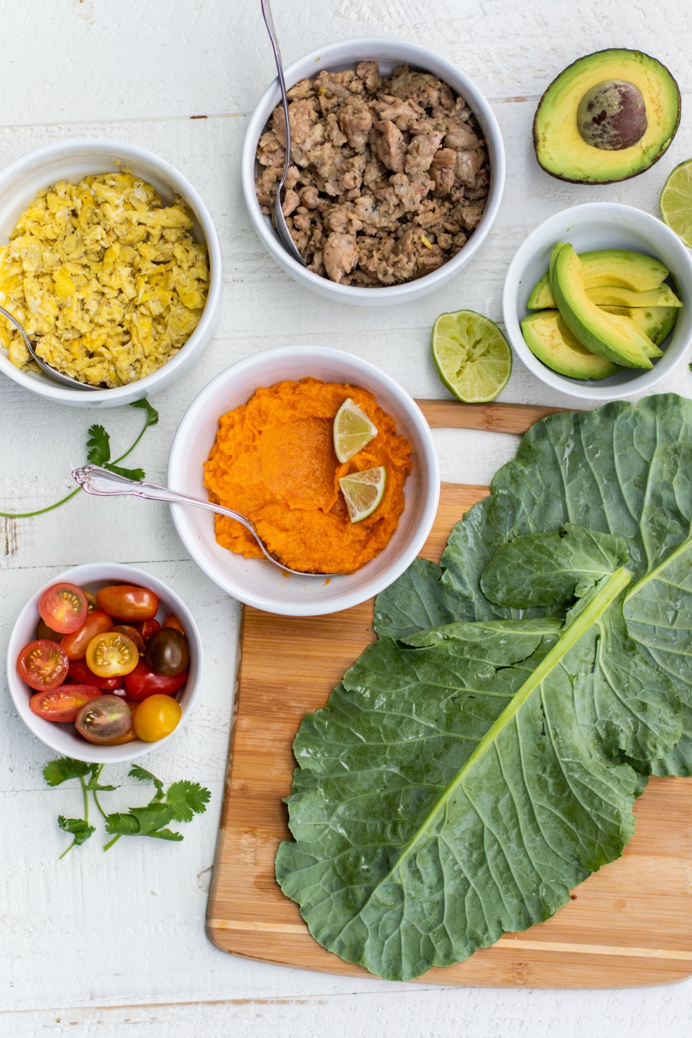 Whole30 Collard Wrap Breakfast Burritos