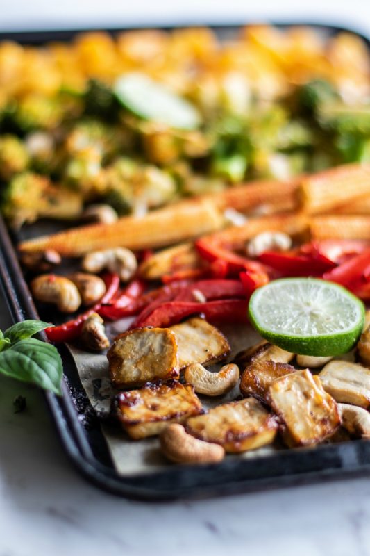 Thai Chili Tofu Sheet Pan