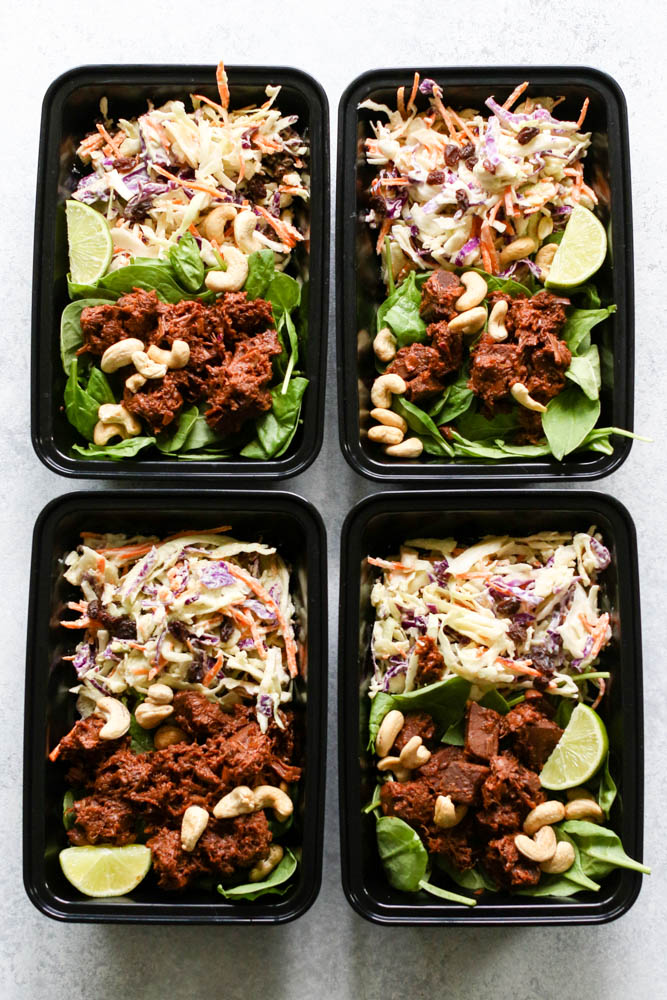 BBQ Jackfruit & Avocado Slaw Meal Prep