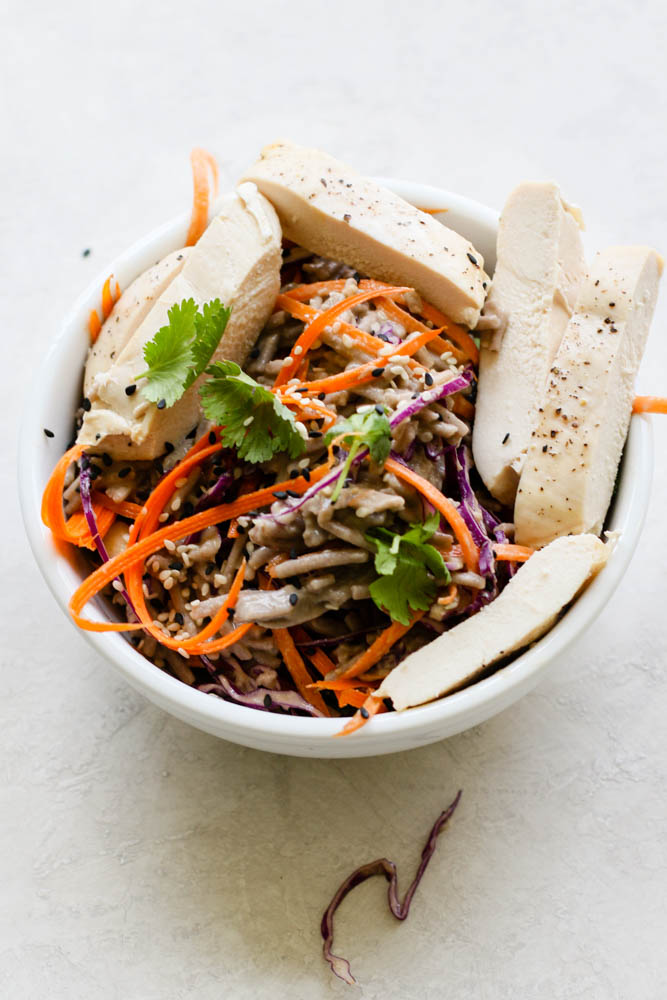 Cold Chicken Soba Noodle Meal Prep