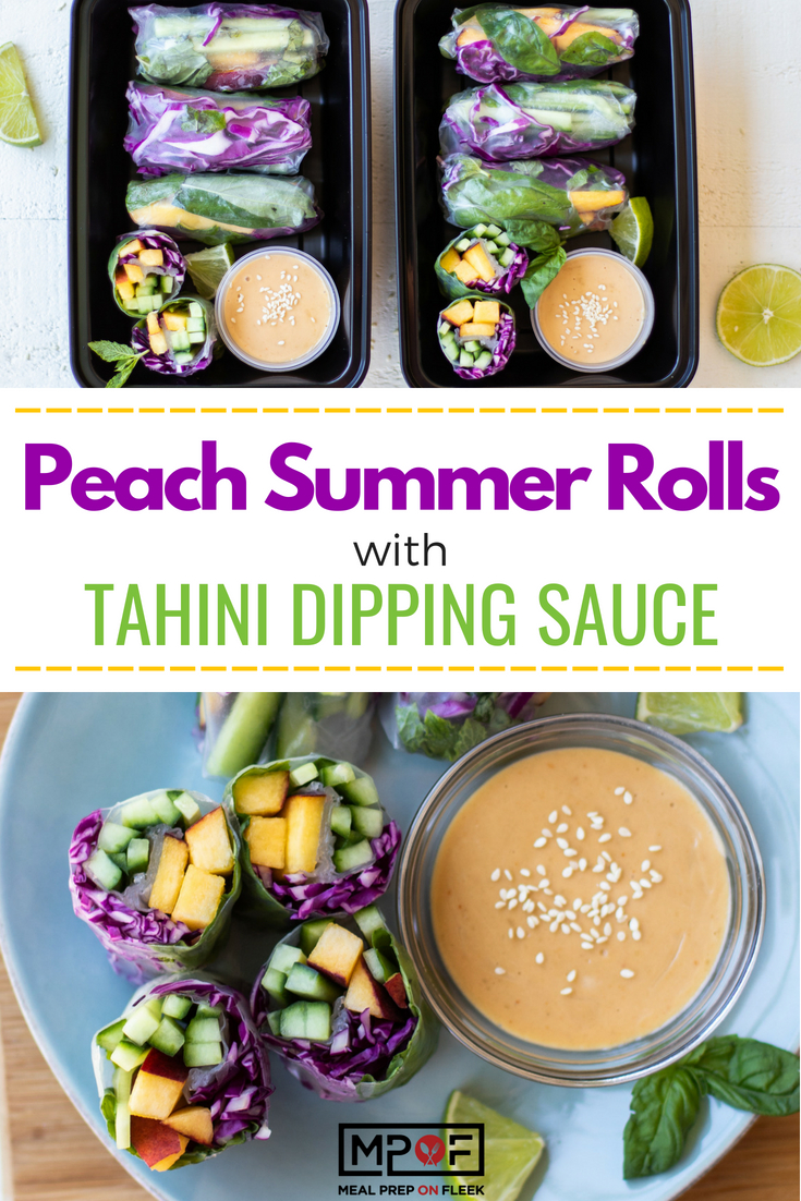 Peach Summer Rolls With Tahini Dipping Sauce blog