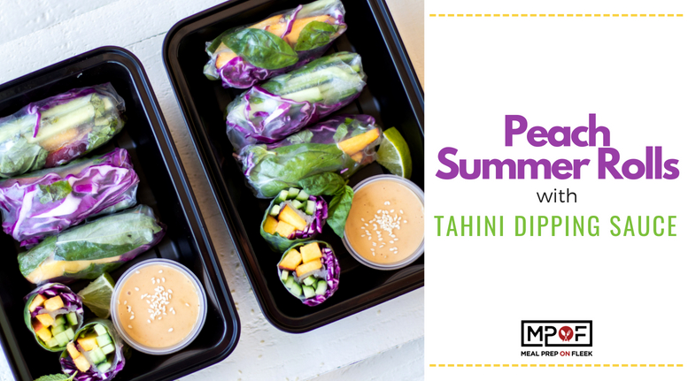 Peach Summer Rolls With Tahini Dipping Sauce blog