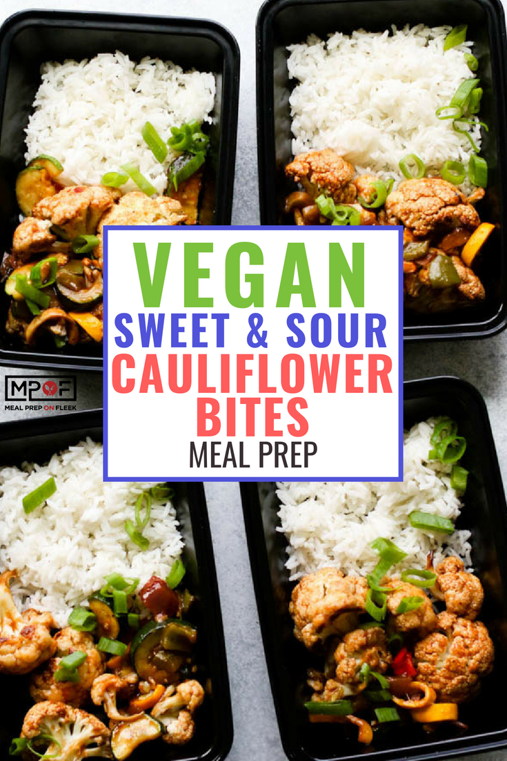 Vegan Sweet & Sour Cauliflower Bites Meal Prep