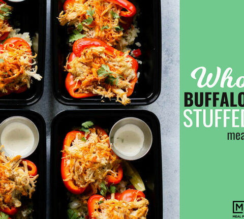 Whole30 Buffalo Chicken Stuffed Pepper Meal Prepblog