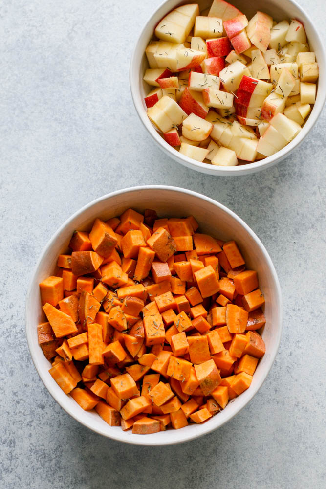 Sweet Potato and Apple Hash Meal Prep Ingredients