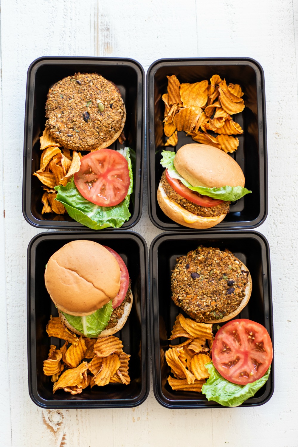 Sweet Potato & Black Bean Veggie Burger Meal Prep