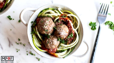 Keto Mozzarella Stuffed Meatball Meal Prep blog