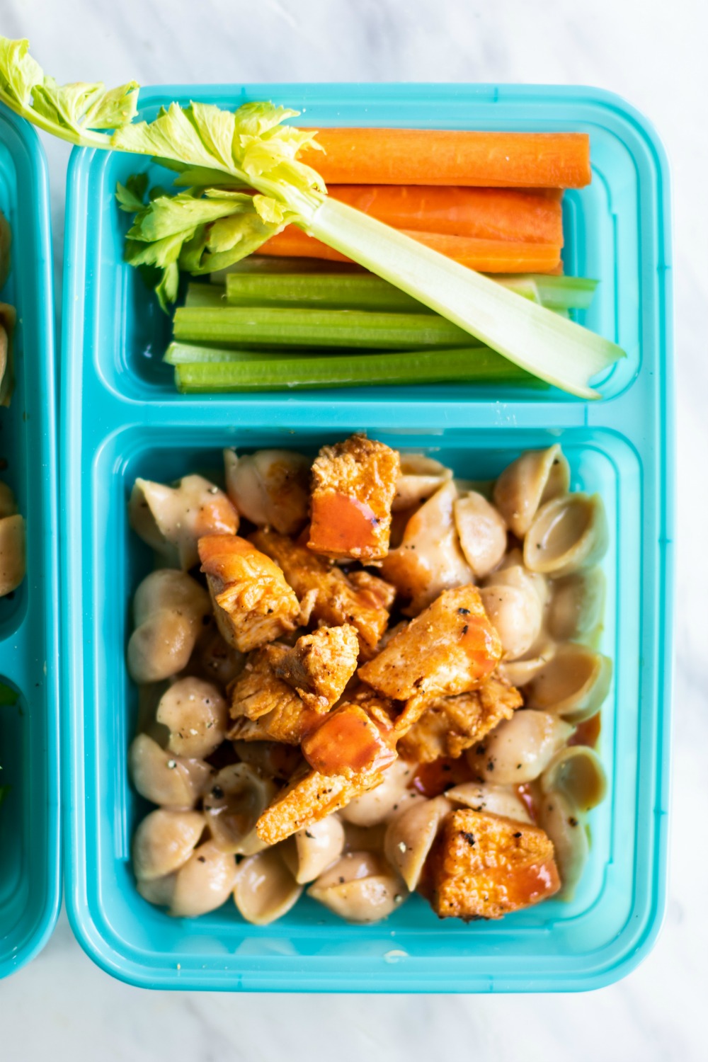 Gluten Free Buffalo Chicken Mac & Cheese Meal Prep