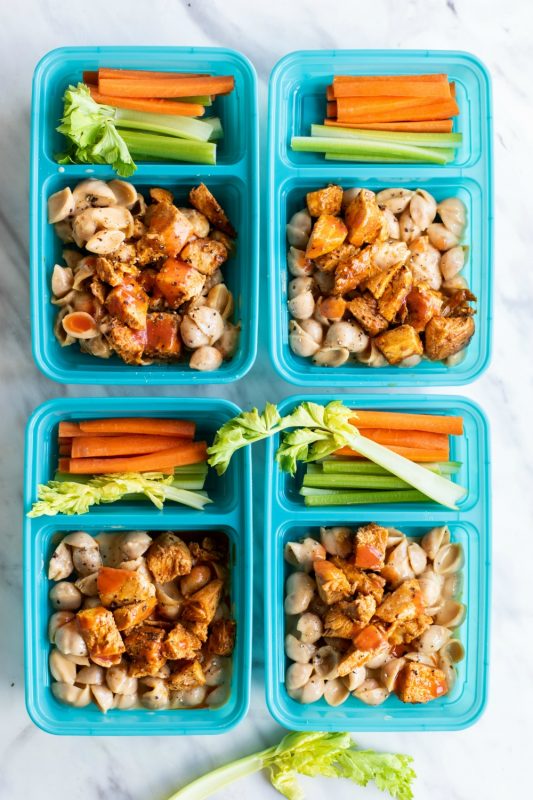 Gluten Free Buffalo Chicken Mac & Cheese Meal Prep