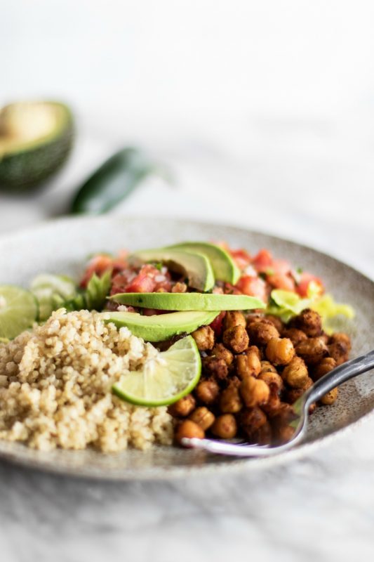 Quinoa Chickpea Taco Bowls