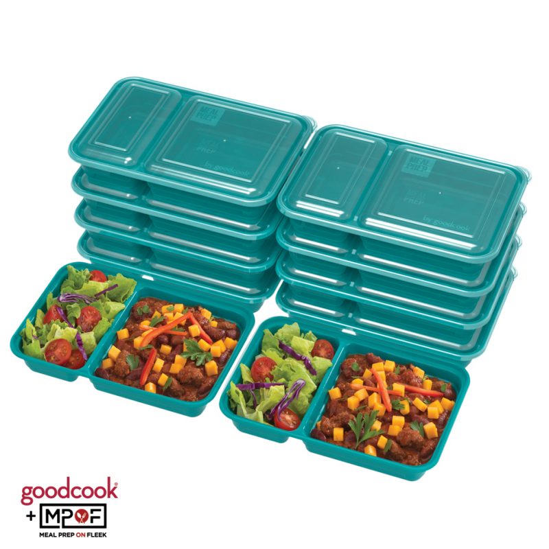 Two Compartment Meal Prep Container Teal