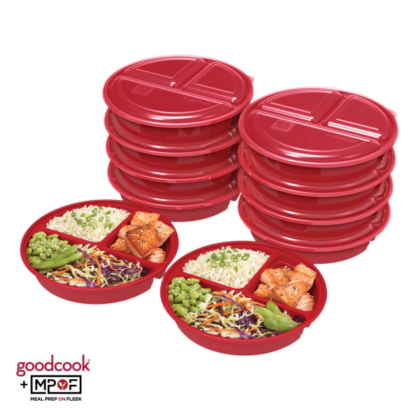 Round Meal Prep Container Red