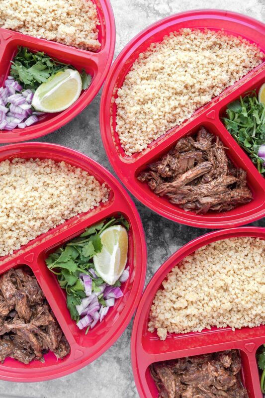 Instant Pot Beef Barbacoa Meal Prep Bowls