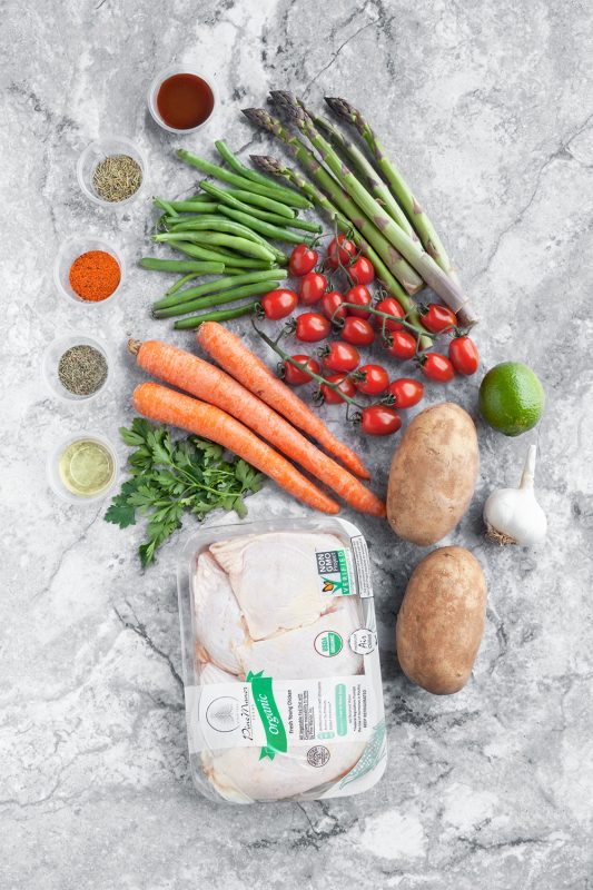 Oven Baked BBQ Chicken and Veggies Meal Prep 