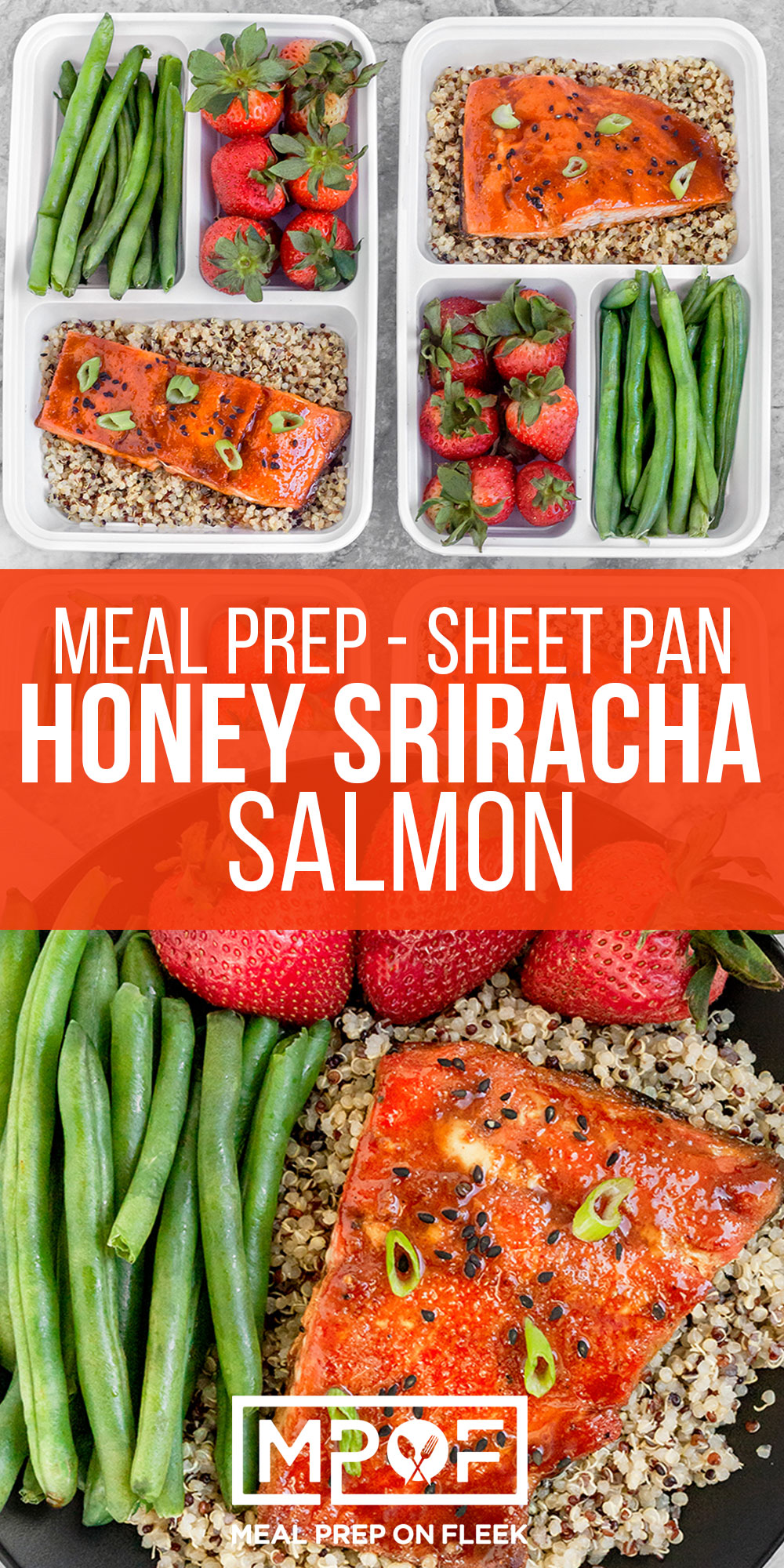 Sheet Pan Sriracha Honey Glazed Salmon