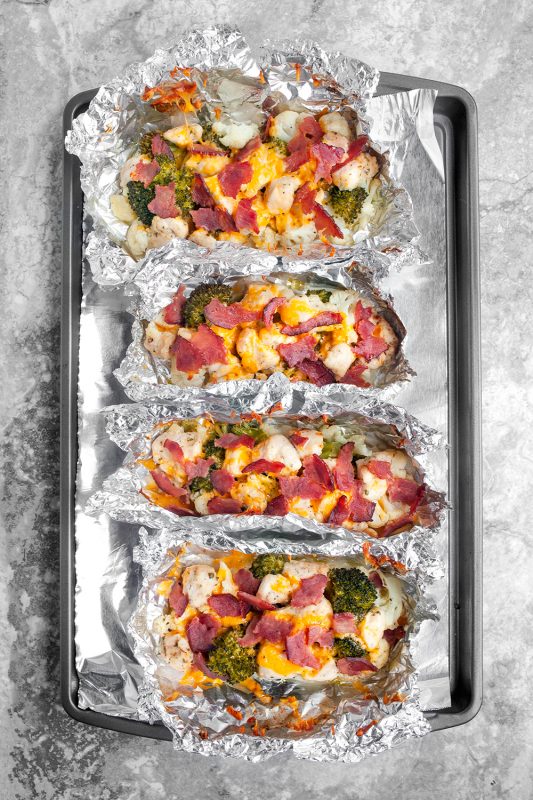 Bacon Ranch Chicken and Veggies Foil Packets