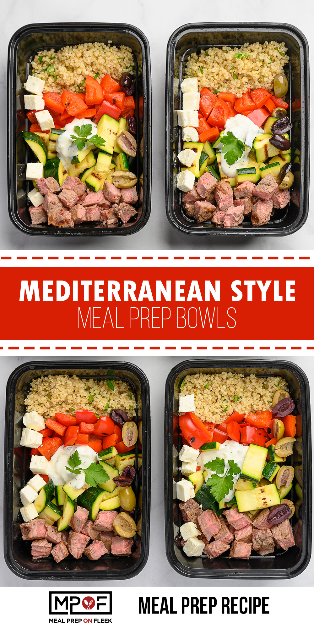 Mediterranean Style Meal Prep Bowls