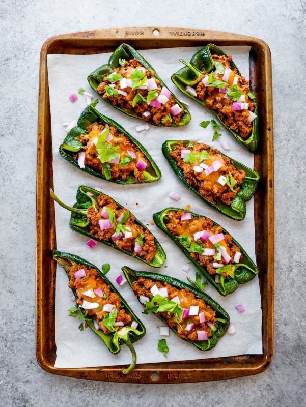 Sheet Pan Zesty Stuffed Poblano Peppers