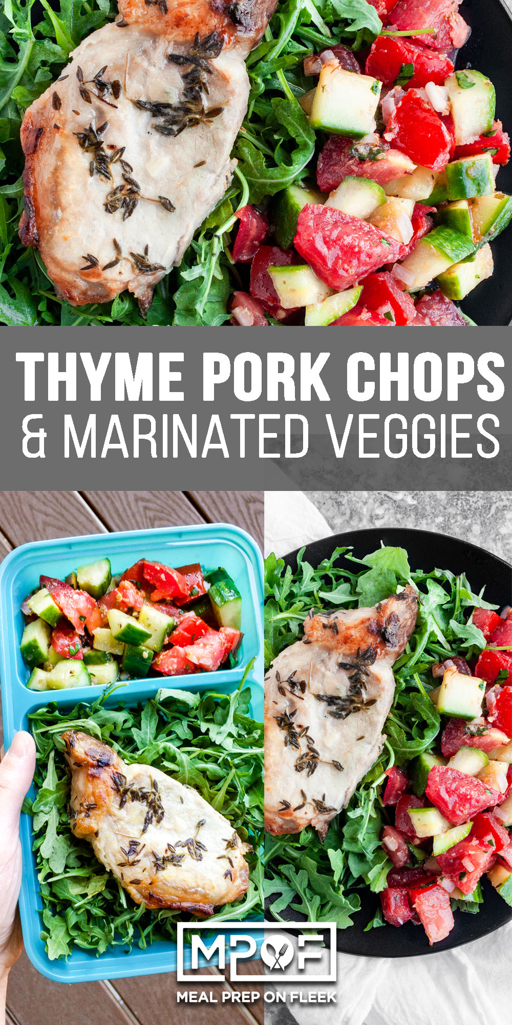 Sheet Pan Thyme Pork Chops and Marinated Salad