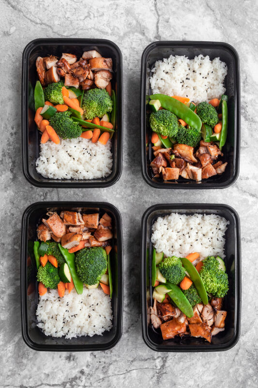 Chicken Teriyaki Meal Prep Lunch Box Containers With Broccoli Rice