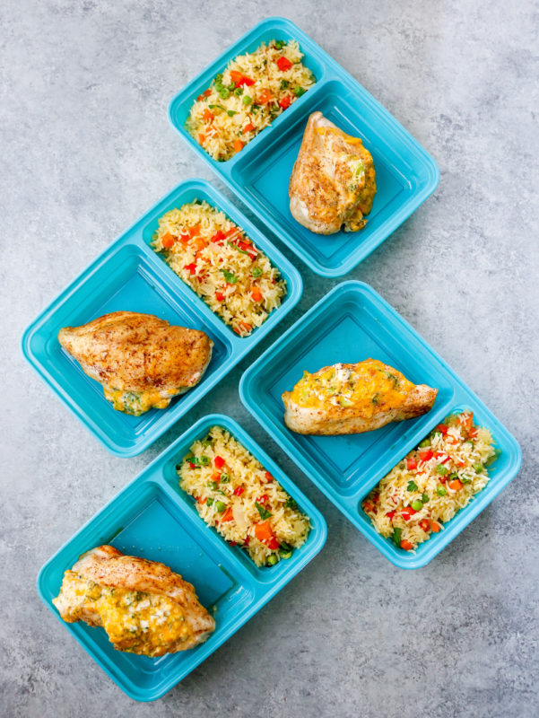 Cheesy Chicken and Rice Meal Prep Idea