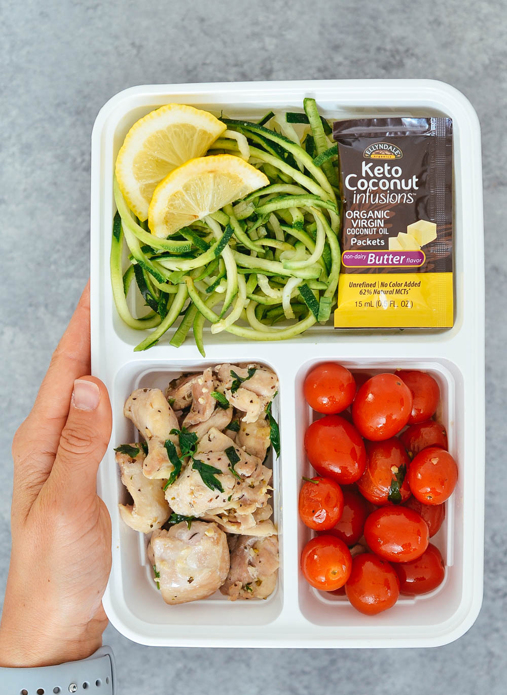 Easy Garlic Coconut Butter Chicken Thighs and Zoodles