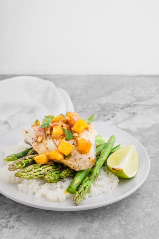Broiled Cod with Mango Relish