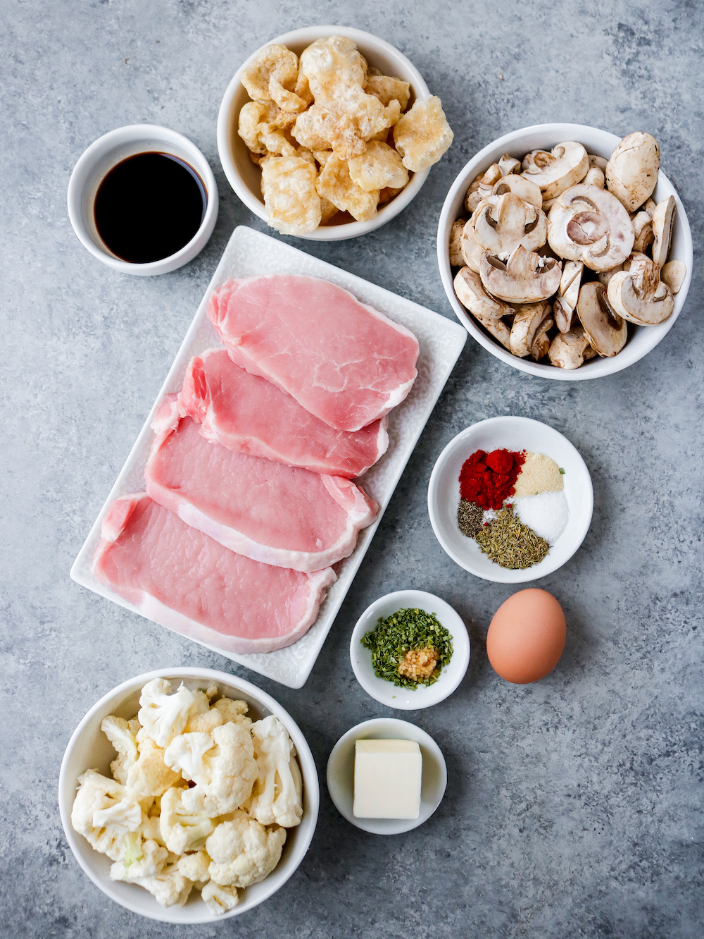 Pork Rind Coated Pork Chops