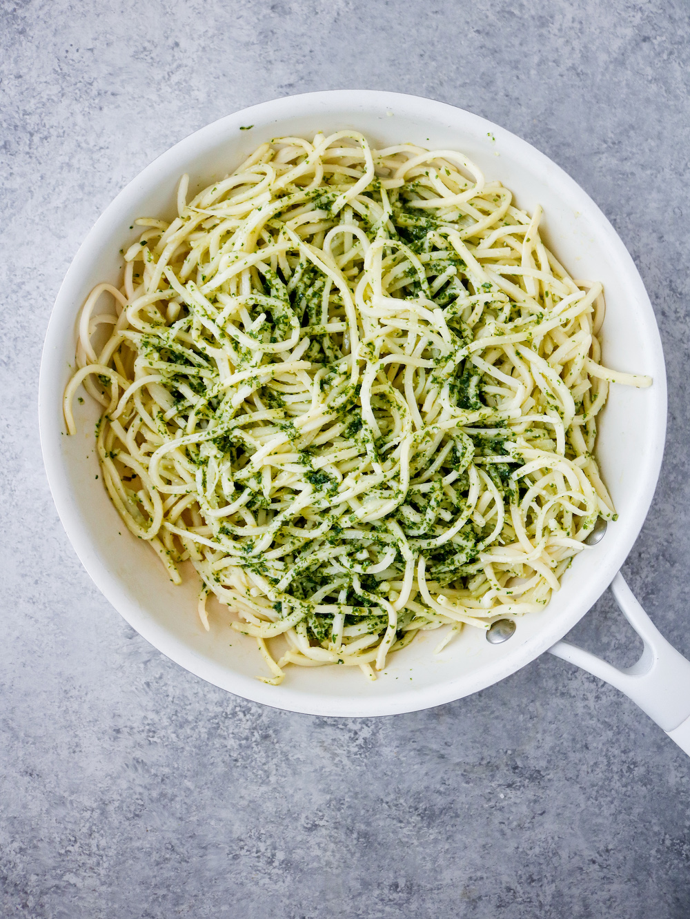Pesto Noodles With Crispy Chicken Bites Recipe