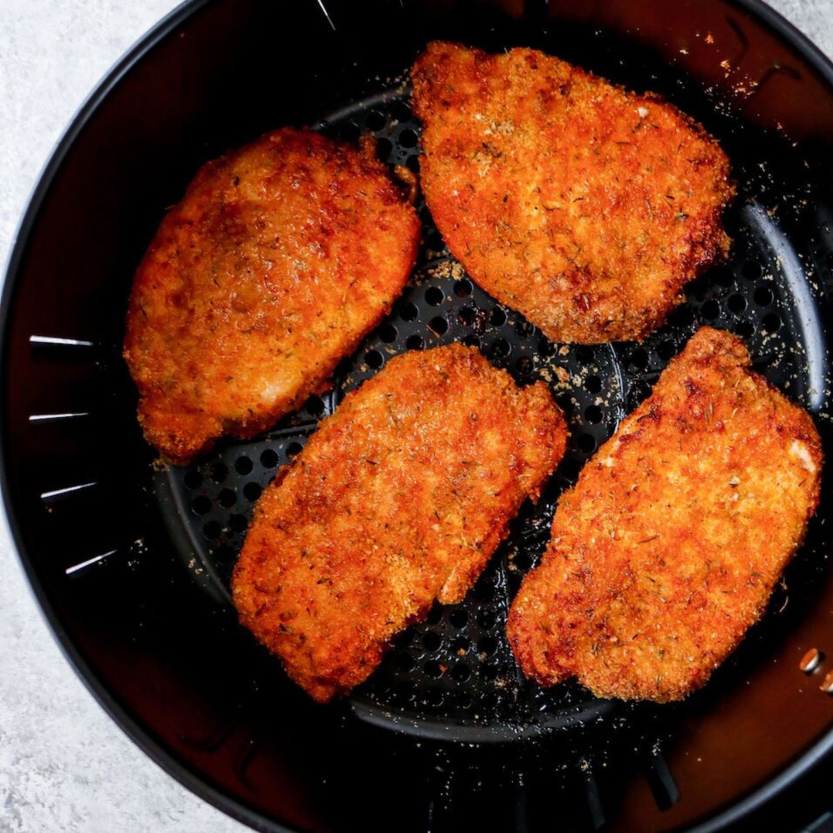Air Fryer Pork Rind Coated Pork Chops (Paleo, Keto)