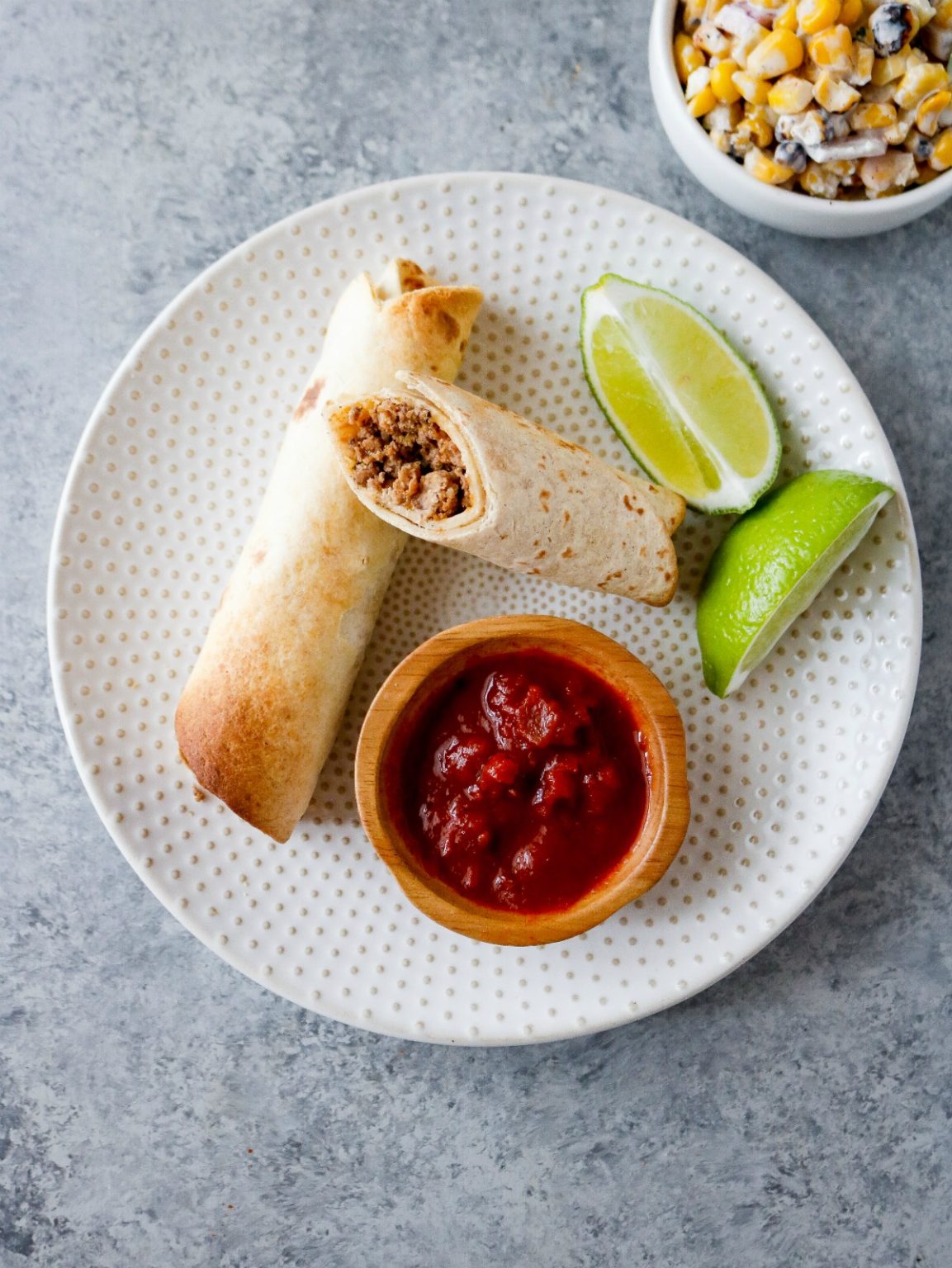 Beef and airfried Cheese Taquitos