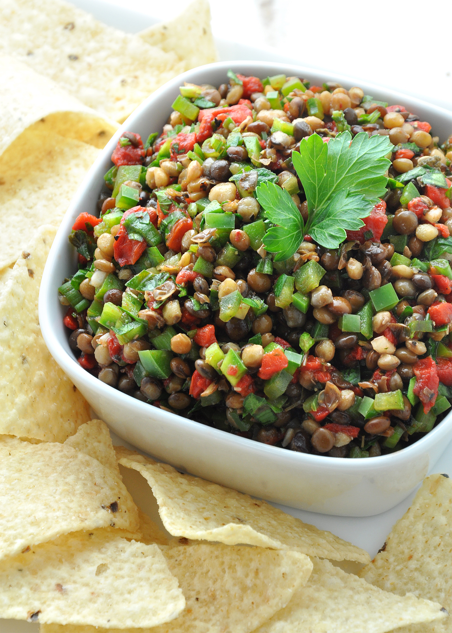 Steamed Lentils in Texas Caviar