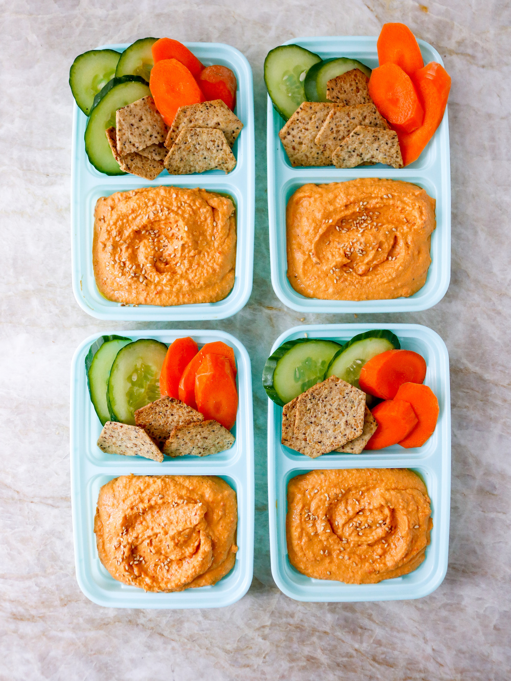 Roasted Red Pepper Hummus Snack Boxes