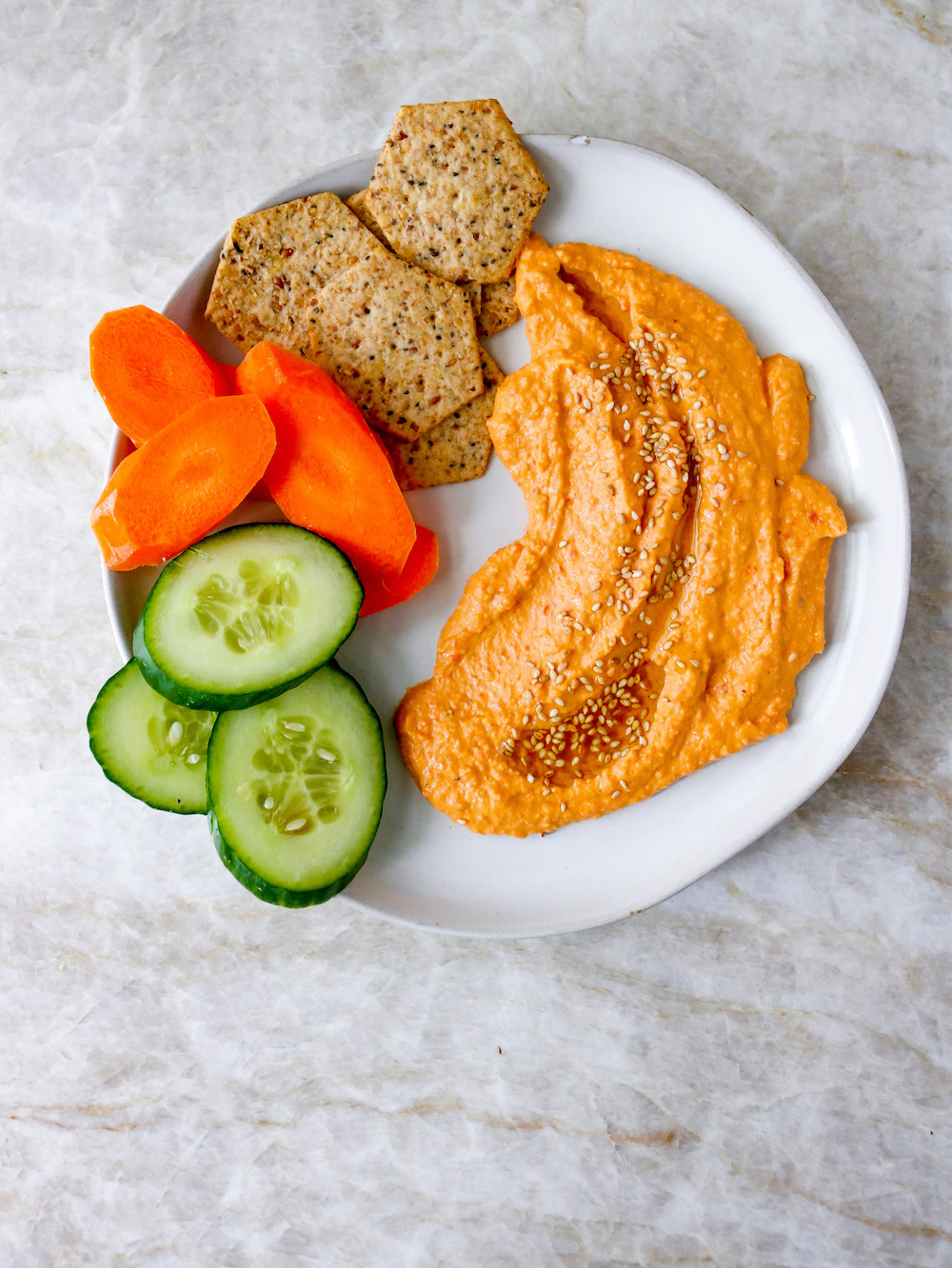 Roasted Red Pepper Hummus Snack Boxes Recipe