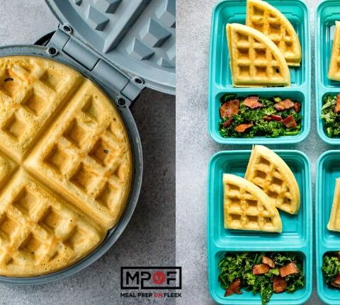 Savory Waffles with Kale and Bacon