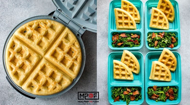Savory Waffles with Kale and Bacon