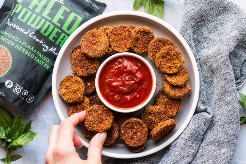 Baked Breaded Zucchini Bites with Marinara