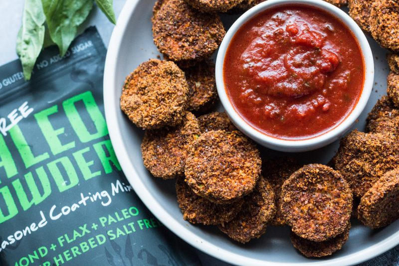 Baked Breaded Zucchini Bites with Marinara