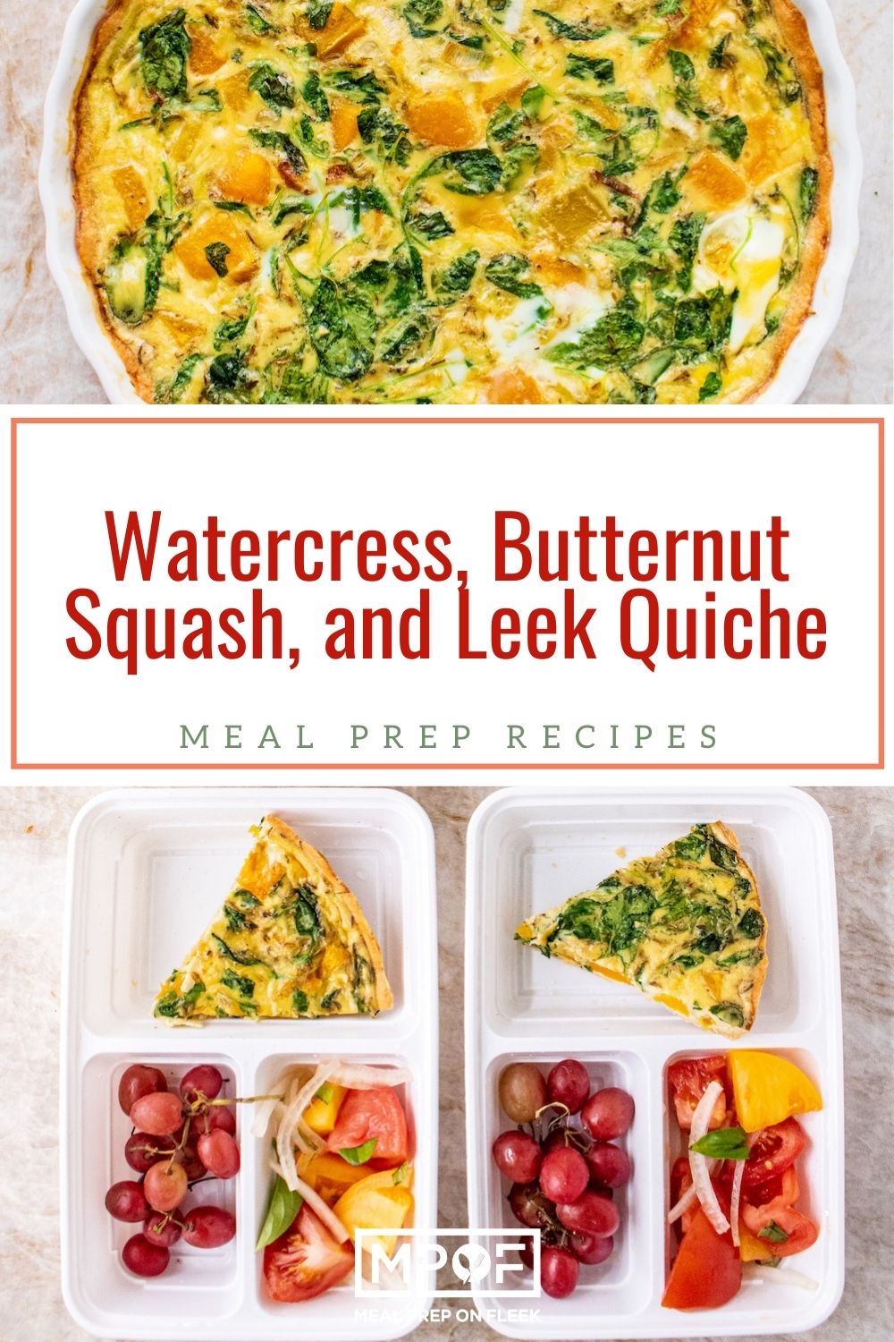 Watercress, Leek, and Butternut Squash Quiche
