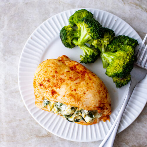 Watercress and Artichoke Stuffed Chicken Breasts