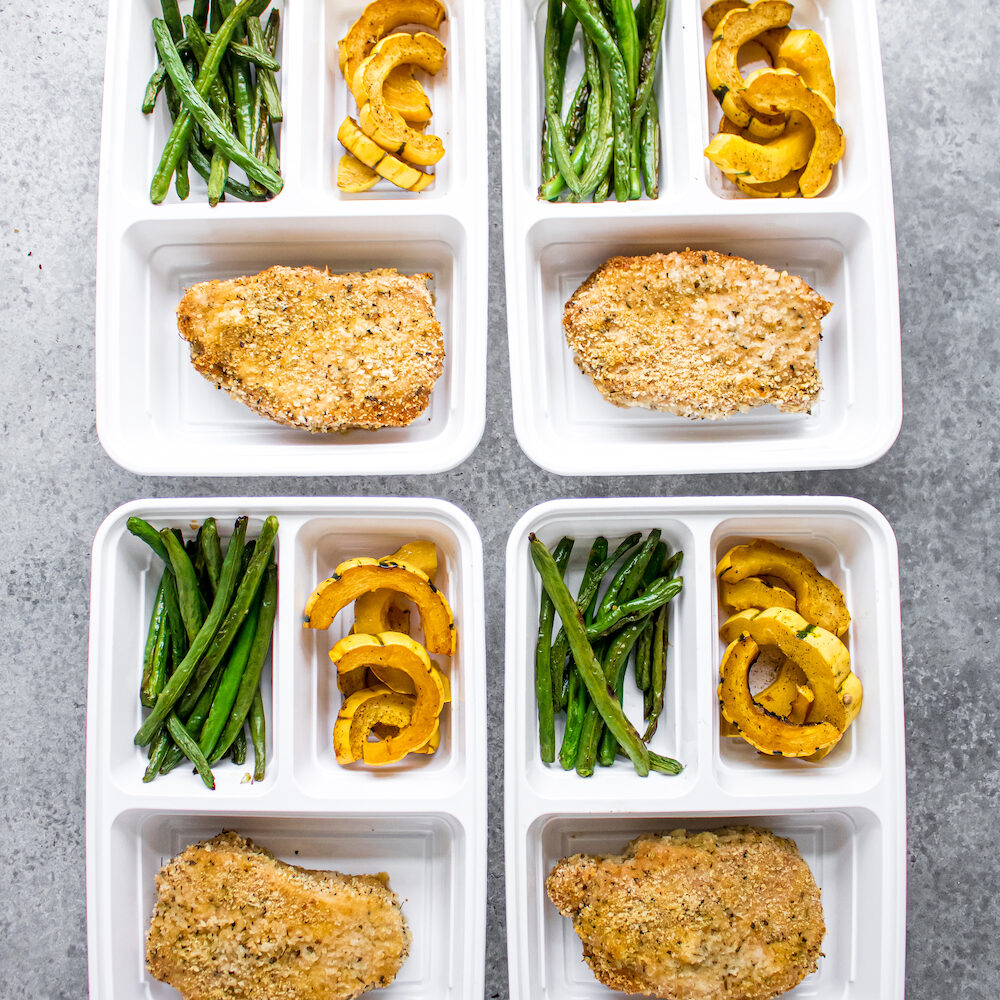 Crispy Pork Chops and Roasted Vegetables