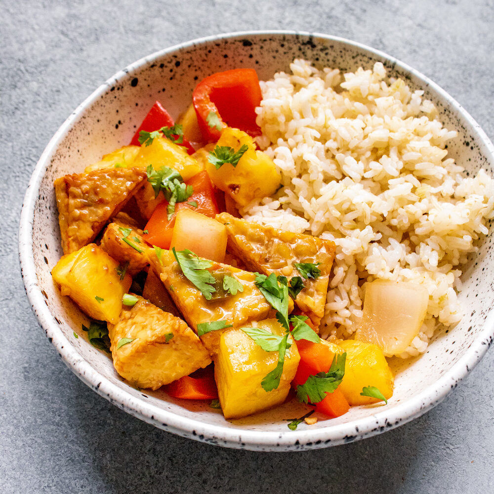 Freeze Friendly Sheet Pan Sweet and Sour Tempeh 