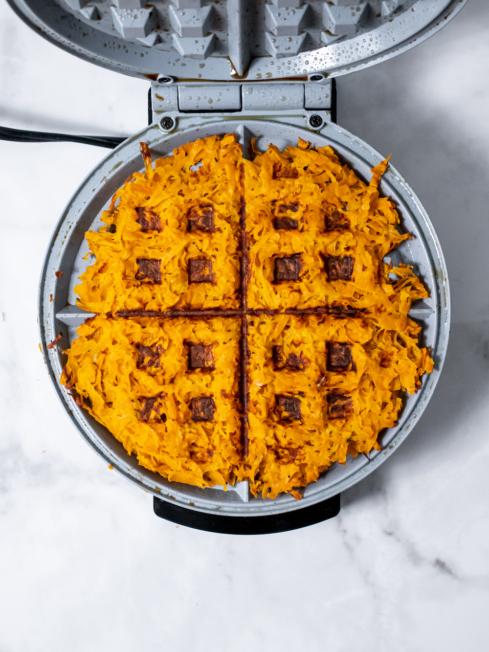 Sweet Potato Hash Brown Waffles