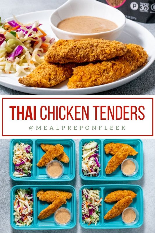 Thai Chicken Tenders with Creamy Almond Dipping Sauce Recipe