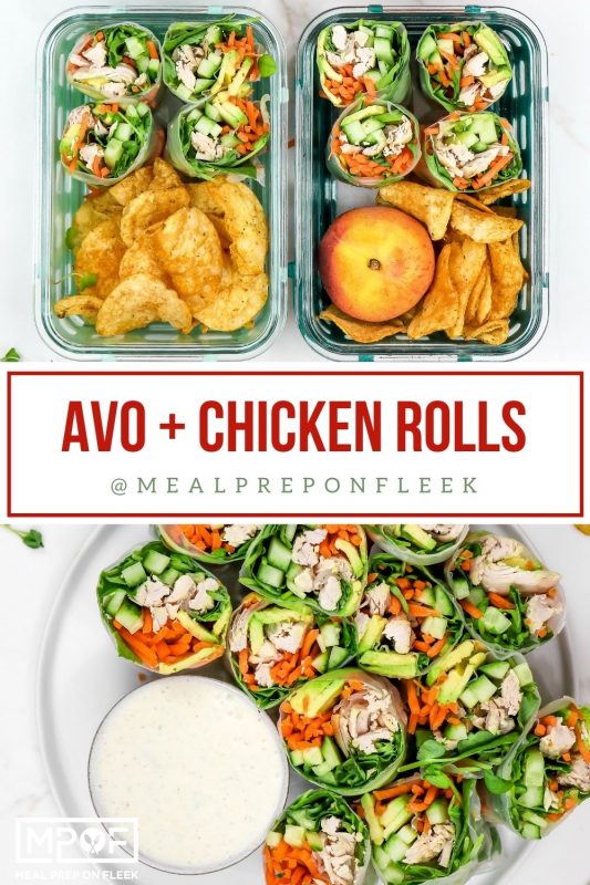 Avocado & Chicken Summer Rolls