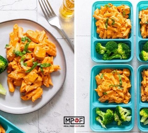 Creamy Roasted Red Pepper and Parmesan Quinoa Pasta