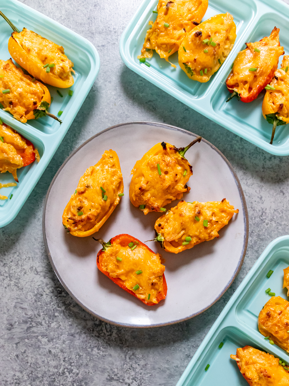 Low Carb Buffalo Chicken Mini Bell Peppers
