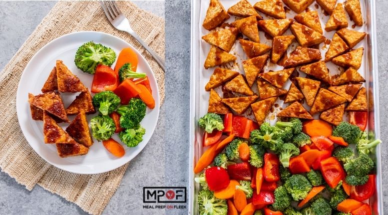 Sheet Pan Spicy Peanut Tempeh and Sesame Vegetables