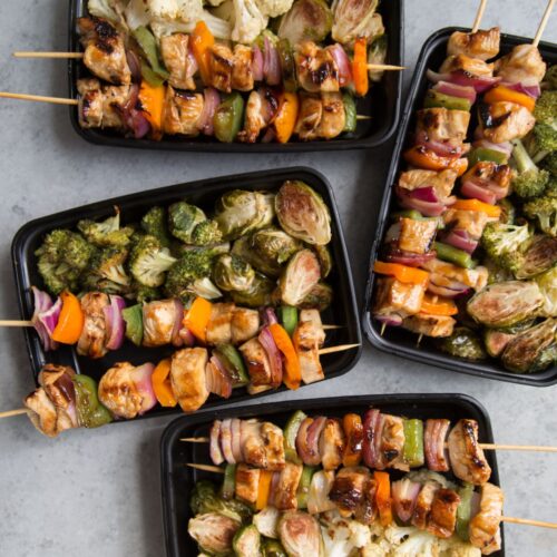 Hawaiian Chicken Teriyaki Skewer Meal Prep