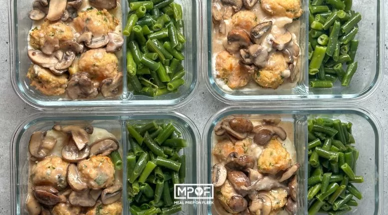 chicken marsala meatballs meal prep